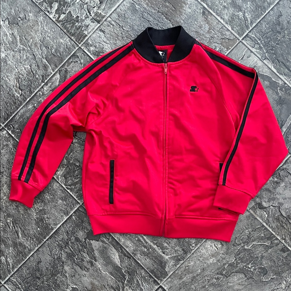 STARTER Kid’s Red Track Jacket with Black Accents | Sporty Athletics Urban